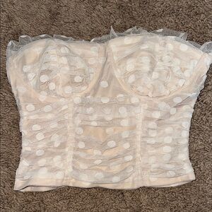 Elegant Cream Polka Dot Women's Top